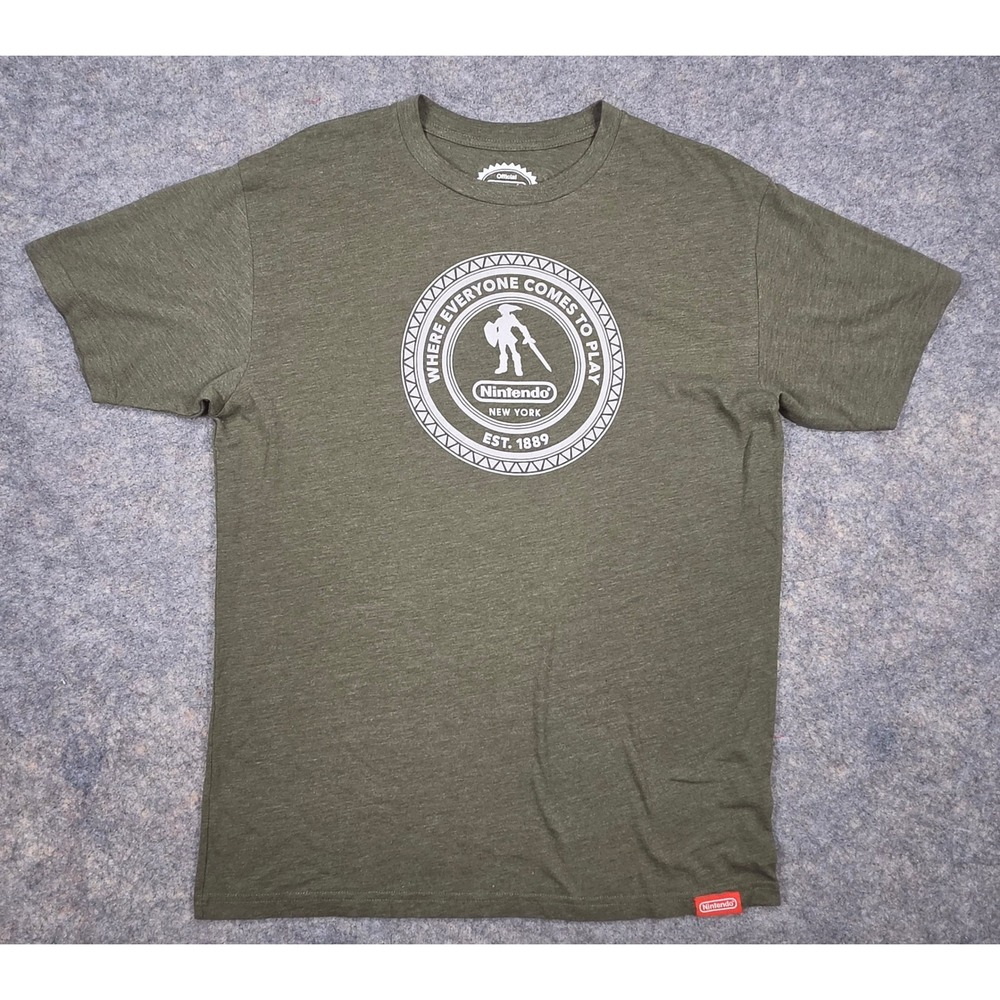 Nintendo New York Link Legend of Zelda Olive Green Graphic T-Shirt XL - Picture 1 of 7